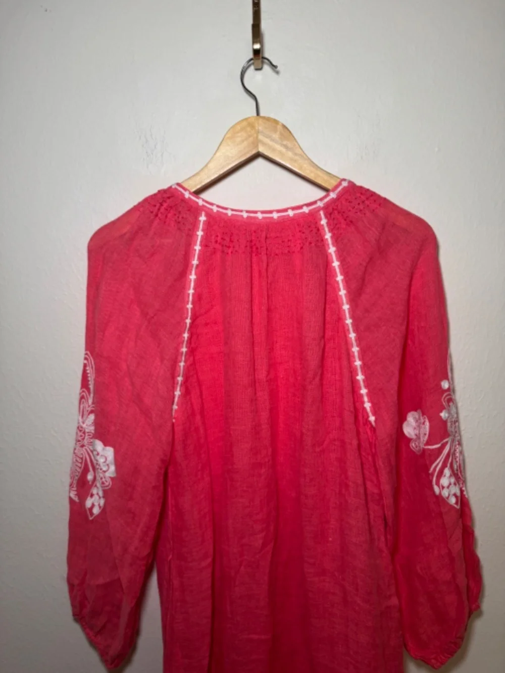 Tommy Bahama 100% Linen Embroidered Cover-Up Dress Tunic Medium Pink